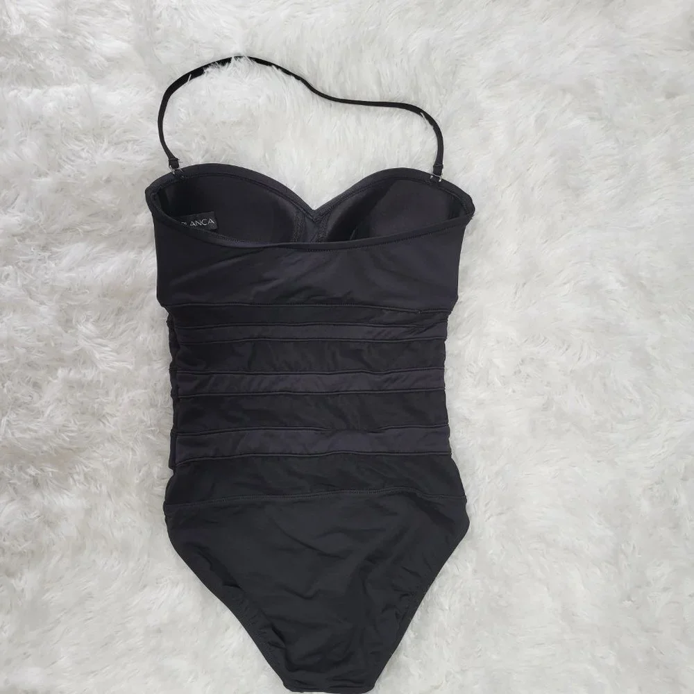 La Blanca Black Halter One Piece Swimsuit - Size 4
